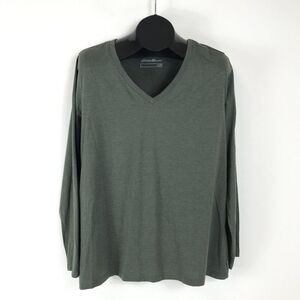 Eddie Bauer Long Sleeve V-Neck Comfort Tee Women's Plus XXL Green Outdoor Casual